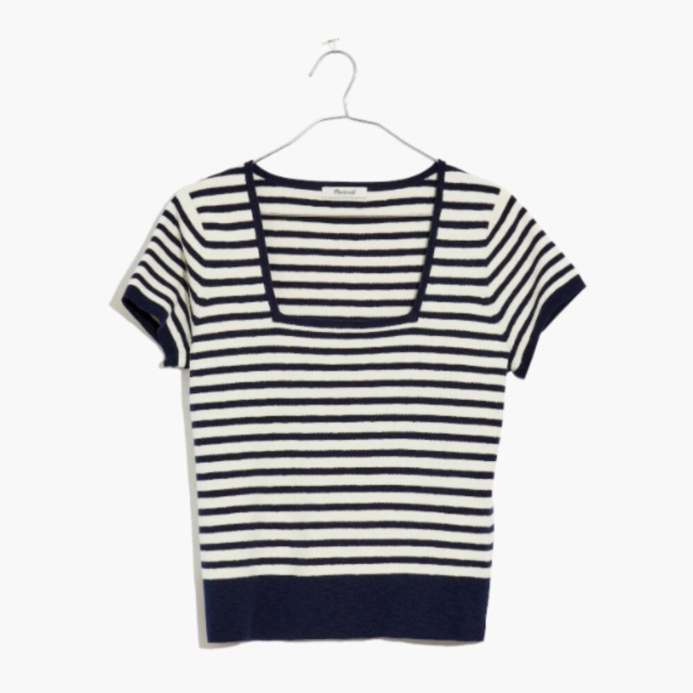 Madewell Square-Neck Sweater Tee in Stripe